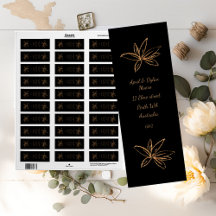 Elegante schwarze und goldene Etiketten für Porto