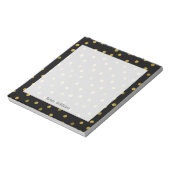 Elegante, schwarze und goldene Foil Confetti Punkt Notizblock (Rotiert)