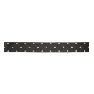 Elegante schwarze und goldene Folien-Polka-Punkte Satinband