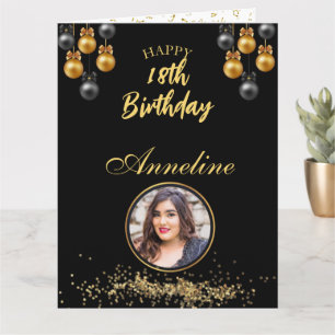 Elegante schwarze und goldene Foto-Karte zum Zusam Karte