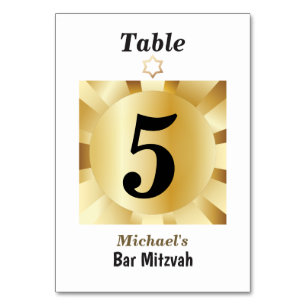 Elegante schwarze und goldene geometrische Bar Miz Tischnummer