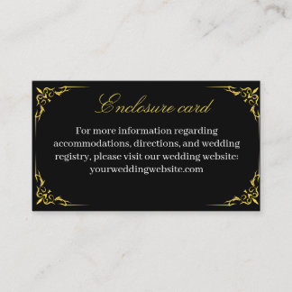 Elegante schwarze und goldene geometrische Hochzei Begleitkarte