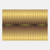 Elegante schwarze und goldene geometrische Streife Geschenkpapier Set (Vorderseite 2)