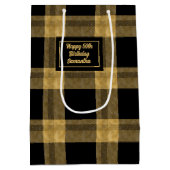 Elegante schwarze und goldene Geschenktasche mit i Mittlere Geschenktüte (Rückseite)