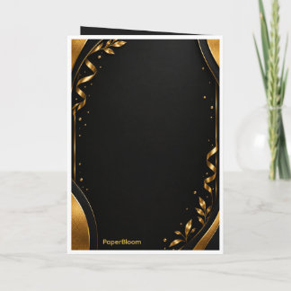 Elegante schwarze und goldene Glückwunschkarte zum Karte
