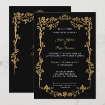 Elegante schwarze und goldene gotische Hochzeitsei