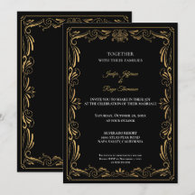Elegante schwarze und goldene gotische Hochzeitsei