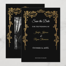 Elegante schwarze und goldene Hochzeit - Rettet da