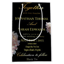 Elegante schwarze und goldene Hochzeitsgeschenktas
