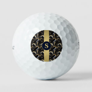 Elegante schwarze und goldene Marmorgolfbälle Golfball