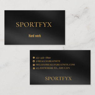 Elegante schwarze und goldene minimalistische Visi Visitenkarte