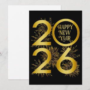 Elegante schwarze und goldene Neujahrsgratulation  Feiertagskarte