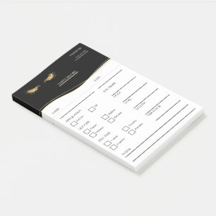Elegante schwarze und goldene Post-it®-Notizen für Post-it Klebezettel