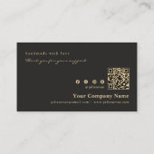 Elegante schwarze und goldene Schmuckkarte Insert (Rückseite)