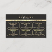 Elegante schwarze und goldene Schmuckkarte Insert (Vorderseite)