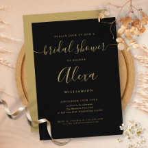 Elegante schwarze und goldene Signature-Brautparty