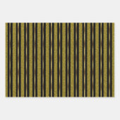Elegante schwarze und goldene Streifen Geschenkpapier Set (Vorderseite)