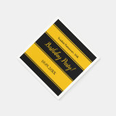 Elegante schwarze und goldene Streifen Moderner Ge Serviette (Ecke)