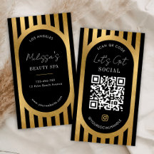 Elegante schwarze und goldene Streifen Social Medi