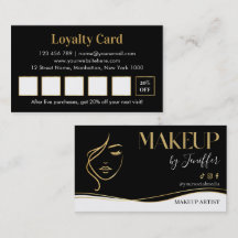 Elegante schwarze und goldene Treuekarte für Visag
