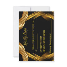 Elegante schwarze und goldene, verzierte Hochzeits