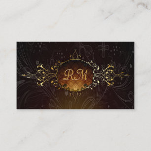 Elegante schwarze und goldene Vintage-Goldspitzenr Visitenkarte