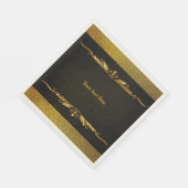 Elegante schwarze und goldene Vorlage, anpassen, Serviette (Ecke)
