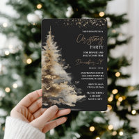 Elegante schwarze und goldene Weihnachtsfeier