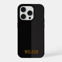 Elegante schwarze und graue Monogramm-Name-Telefon