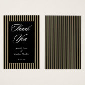 Elegante schwarze und grüne Streifen Danke Karte (Vorne & Hinten)