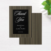 Elegante schwarze und grüne Streifen Danke Karte (Schreibtisch)