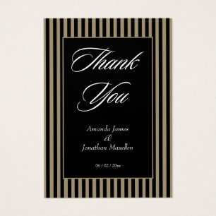 Elegante schwarze und grüne Streifen Danke Karte