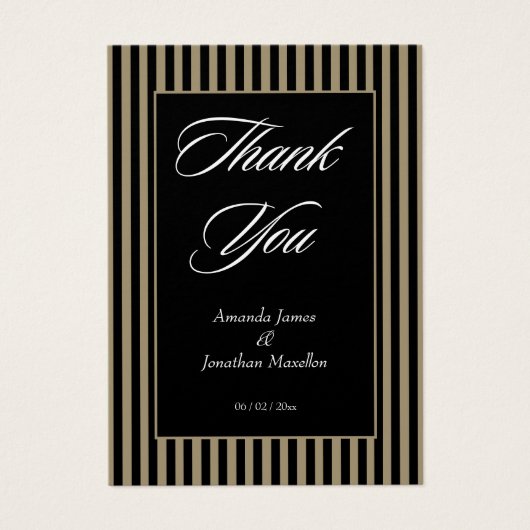 Elegante schwarze und grüne Streifen Danke Karte (Vorderseite)