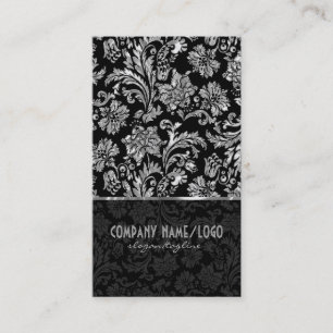 Elegante schwarze und metallisch silberne Vintage- Visitenkarte