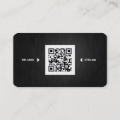 Elegante schwarze und metallische Goldphotographie Visitenkarte (Rückseite)