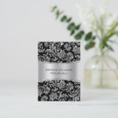 Elegante schwarze und metallische silberfarbene Da Visitenkarte (Stehend Vorderseite)