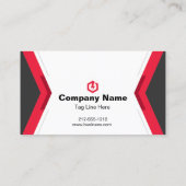 Elegante schwarze und rote Geschäftskarte Visitenkarte (Rückseite)