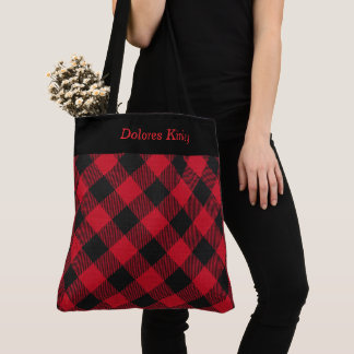 Elegante schwarze und rote karierte Weihnachts-Per Tasche