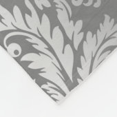 Elegante schwarze und silbergraue Damaskus Fleecedecke (Ecke)