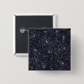 Elegante schwarze und silberne Glitter-Funkel-Hoch Button (Vorne & Hinten)