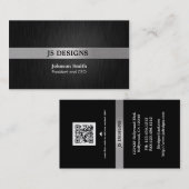 Elegante schwarze und silberne Visitenkarte (Vorne/Hinten)
