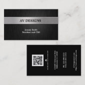Elegante schwarze und silberne Visitenkarte (Vorne/Hinten)