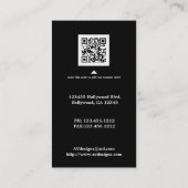 Elegante schwarze und silberne Visitenkarte (Rückseite)