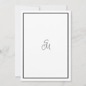 Elegante schwarze und weiße Blumen-Spitze-Tischnum Einladung (Rückseite)