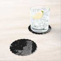 Elegante schwarze und weiße Braut-Silhouette Papie