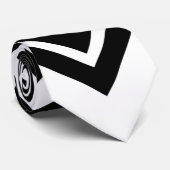 Elegante schwarze und weiße Chevron-Muster Krawatt Krawatte (Gerollt)