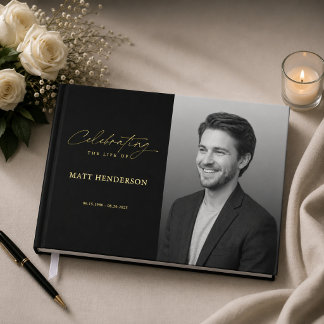 Elegante schwarze und weiße Feier-des-Lebens-Besta Gästebuch