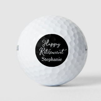 Elegante schwarze und weiße glückliche Ruhestandsf Golfball