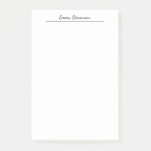 Elegante schwarze und weiße Handschrift Profession Post-it Klebezettel