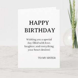 Elegante schwarze und weiße Happy Birthday-Karte Karte